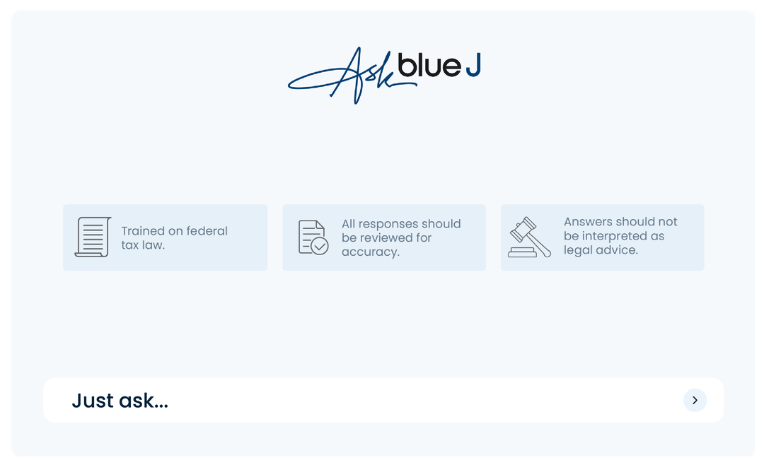 screenshot of Ask Blue J